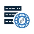 Domain hosting linking icon. Simple editable vector graphics