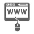 Domain, http icon. Gray vector design.