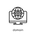 domain icon. Trendy modern flat linear vector domain icon on white background from thin line Internet Security and Networking col Royalty Free Stock Photo