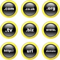 Black Gold Glassy Bubble Button Domain icons