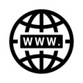 Domain, internet, web icon. Black design vector