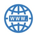Domain, internet, web icon. Blue color vector