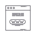 Domain name icon, linear isolated illustration, thin line vector, web design sign, outline concept symbol with editable