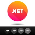 Domain NET sign buttons. 5 Icons top-level internet domain symbols