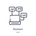 domain registration icon from search engine optimization outline collection. Thin line domain registration icon isolated on white