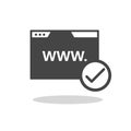 Domain registration icon with shadow Royalty Free Stock Photo