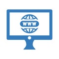 Domain registration icon / blue color