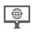 Domain registration icon / gray color