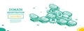 Domain Registration. Isometric Business Concept