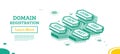 Domain Registration. Isometric Business Concept
