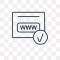 Domain registration vector icon isolated on transparent background, linear Domain registration transparency concept can be used w