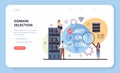 Domain selection web banner or landing page. Support and development Royalty Free Stock Photo