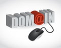Domain text sign and mouse illustration