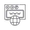Domain transfer icon, linear isolated illustration, thin line vector, web design sign, outline concept symbol with