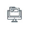 domain vector icon isolated on white background. Outline, thin line domain icon for website design and mobile, app development.