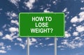 How to lose weight road sign