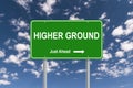 Higher ground, just ahead illustration