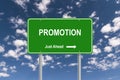 Promotion just ahead sign Royalty Free Stock Photo