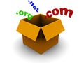 Domains in box Royalty Free Stock Photo