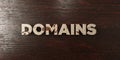 Domains - grungy wooden headline on Maple - 3D rendered royalty free stock image
