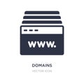 domains icon on white background. Simple element illustration from Web hosting concept