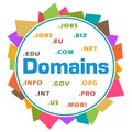 Domains Word Cloud Colorful Abstract Circular