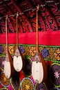 Dombra instrument in Kazakh yurt interior