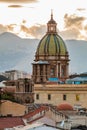 The dome of the baroque Church of Saint Joseph of the Theatine Fathers, Chiesa di San Giuseppe dei Padri Teatini, in Palermo Royalty Free Stock Photo