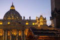 The dome of the Basilica of St. Peter with a Christmas star in the Vatican City Royalty Free Stock Photo