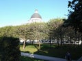 Dome of Bayerische Staatskanzlei (Bavarian State Chancellery) seen from Hofgarten