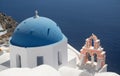 Dome and Bells of Fira Church, Santorini, Greece Royalty Free Stock Photo