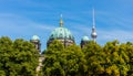 Dome of Berlin Cathedral and TV Tower, Berlin, Germany Royalty Free Stock Photo