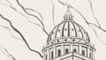 Dome building architecture, detailed structure vector design Generative AI