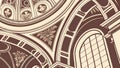 Dome building ceiling ornate, architecture, building, dome, ceiling, ornate, design vector design Generative AI