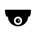 Dome camera icon. CCTV, security ceiling video camera, surveillance. Royalty Free Stock Photo