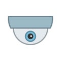 Dome camera icon. CCTV, security ceiling video camera, surveillance. Royalty Free Stock Photo