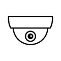 Dome camera icon. CCTV, security ceiling video camera, surveillance. Vector illustration. Royalty Free Stock Photo