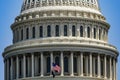 The dome of the capitol of the United States of America, which is located in Washington DC, the federal capital. Royalty Free Stock Photo