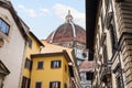 Dome of Cathedral over houses in Florence Royalty Free Stock Photo