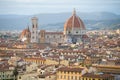 The dome of the Cathedral of Santa Maria del Fiore in the cityscape. Florence, Italy Royalty Free Stock Photo