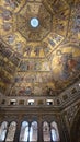 Dome ceiling with golden mosaic icons Royalty Free Stock Photo