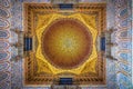 Dome Ceiling of Hall of Ambassadors (Salon de Embajadores) at Alcazar Palace - Seville, Spain Royalty Free Stock Photo