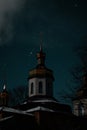 the dome of the church against the starry sky Royalty Free Stock Photo