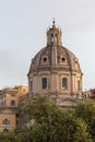 The dome of the church of the Most Holy Name of Mary at the Trajan Forum, Rome, Italy