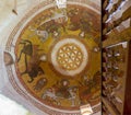 Dome with Coptic fresco paintings including the flower of life at the Monastery of Saint Paul the Anchorite, Egypt Royalty Free Stock Photo