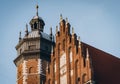 Dome with cross, roof and Gothic facade of Corpus Christi Basilica in Krakow, Poland Royalty Free Stock Photo