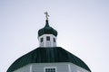 Dome with cross of Russian church, St. Michael the Archangel Orthodox Cathedral in Alaska, Sitka