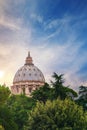 The dome cupola of the San Pietro basilica, Vatican Royalty Free Stock Photo