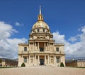 The Dome des Invalides in Les invalides complex in Paris Royalty Free Stock Photo