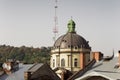 Dome of the Dominican Cathedral in Lviv Royalty Free Stock Photo